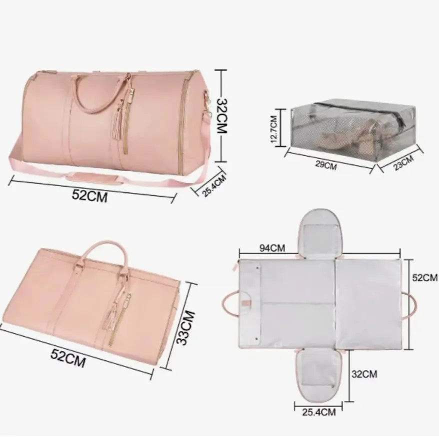 Luggage Handbag – Stylish PU Leather Travel Duffel for Women NNOS