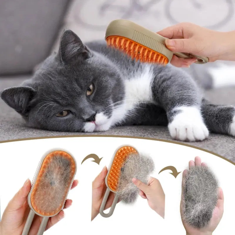 Cat Steam Brush Steamy Dog Brush 3 in 1 Rechargeable Spray Cat Hair Brushes for Massage Pet Grooming Comb Hair Removal Comb NNOS