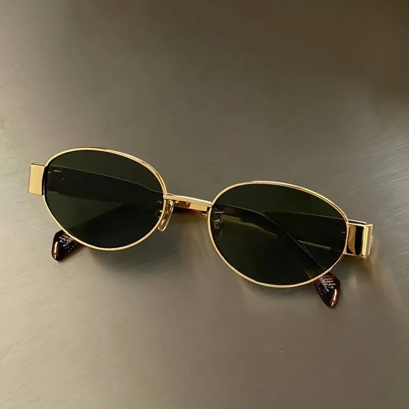 Retro Steampunk Oval Sunglasses Women – Vintage Metal Frame UV400 Sun Protection Eyewear NNOS