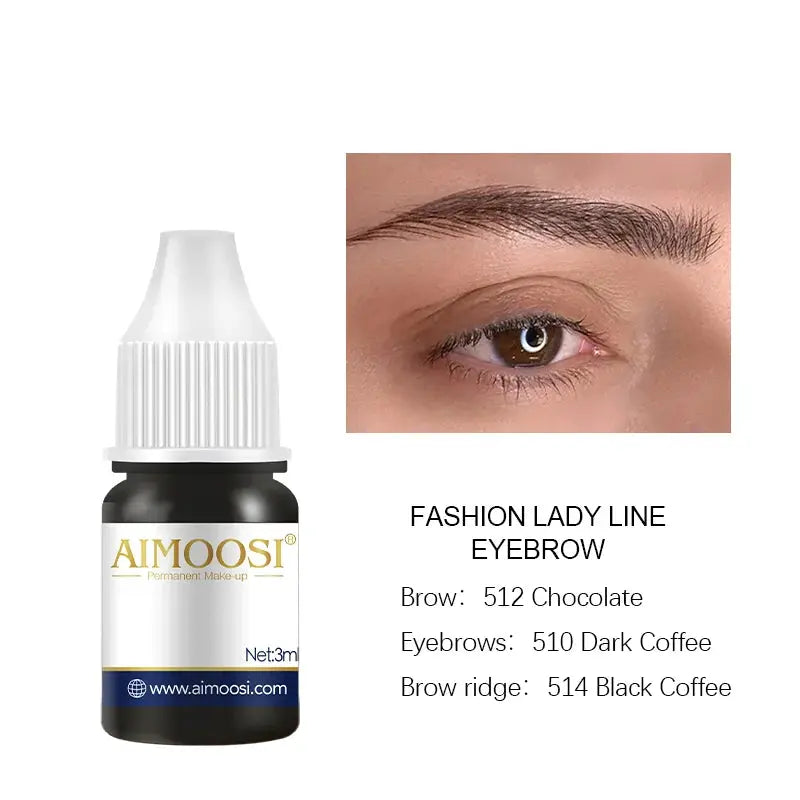 AIMOOSI Henna Eyebrow Tattoo Ink – Professional Microblading Pigment for Eyeliner & Brow Enhancement | 0.1OZ Black Permanent Makeup Ink NNOS