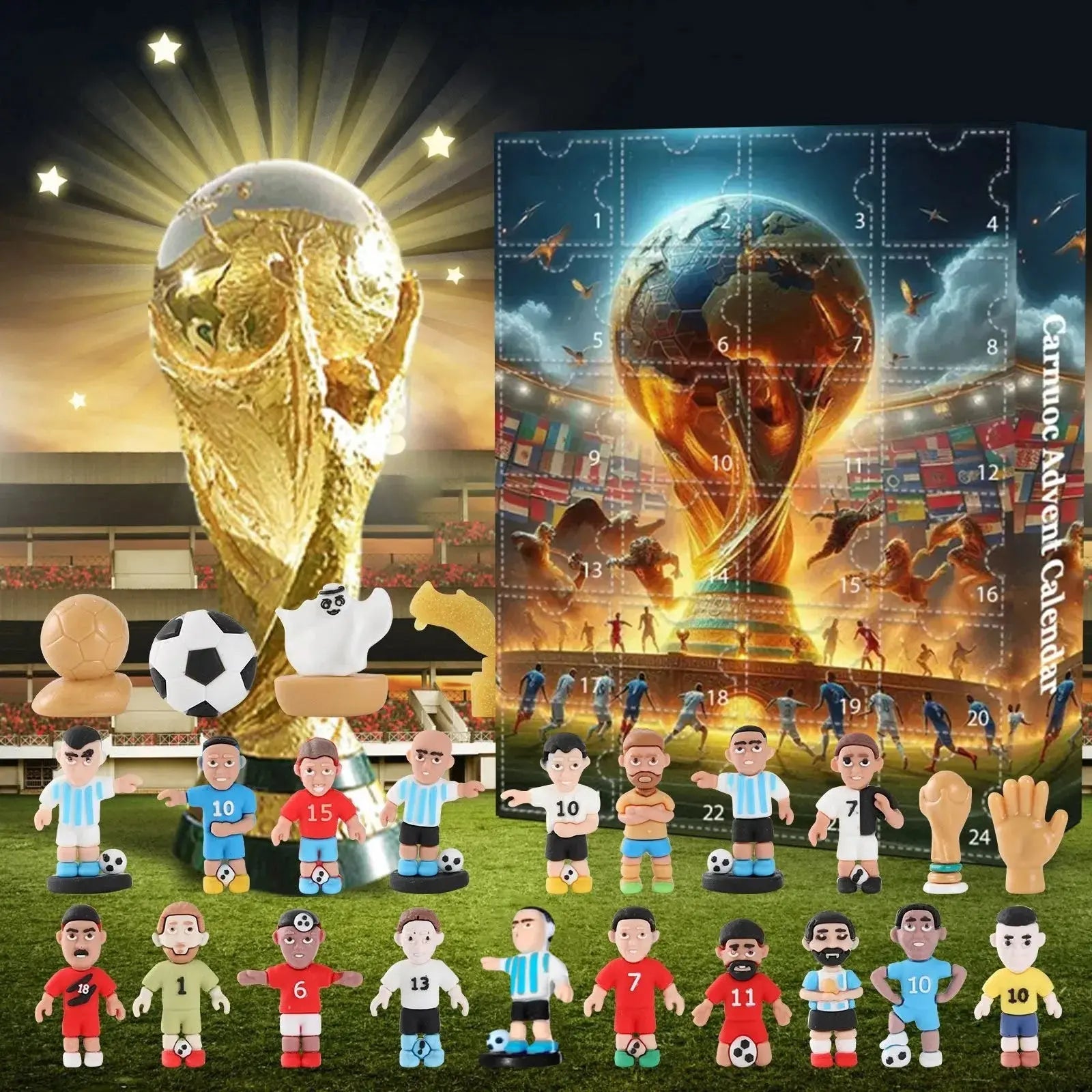 1/2/3PCS Soccer Advent Calendar Soccer Kit 24 Days Building Advent Calendars Soccer Party Favors Sports Christmas Gift Supplies NNOS