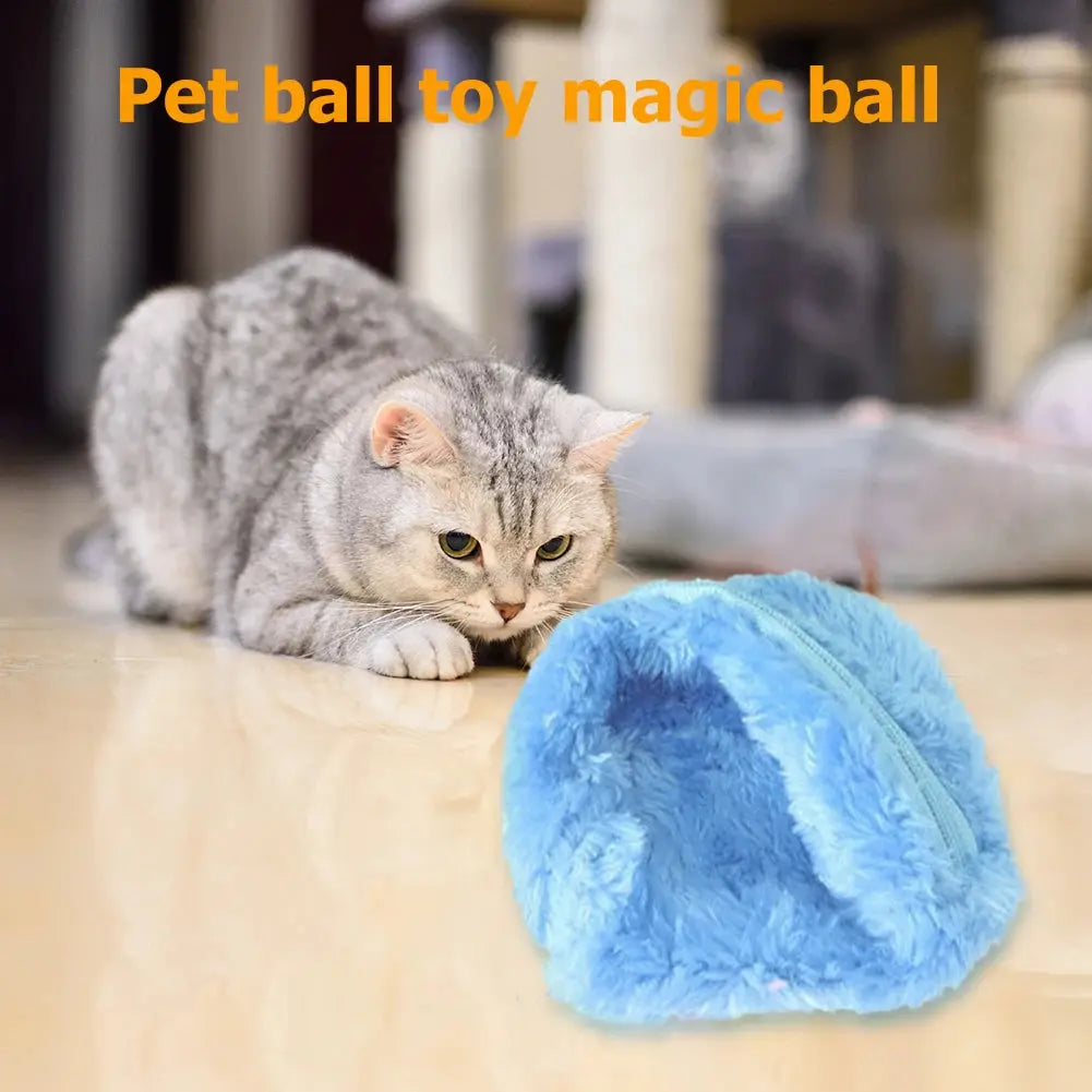 Interactive Magic Rolling Ball Toy for Dogs and Cats Plush Electric Activation Ball for Pet Fun NNOS