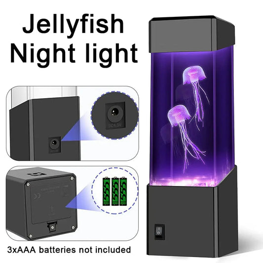 LED Jellyfish Tank Night Light Color Changing Table Lamp Aquarium Electric Mood Lava Lamp Ideal Children's Gift Home Room Decor product image