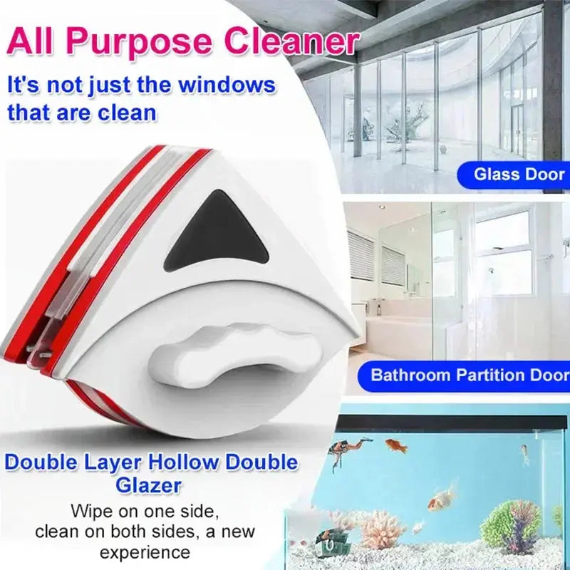 Magnetic Dual-Sided Window Cleaner Brush for Residential and High-Rise Applications with Powerful Magnet Technology