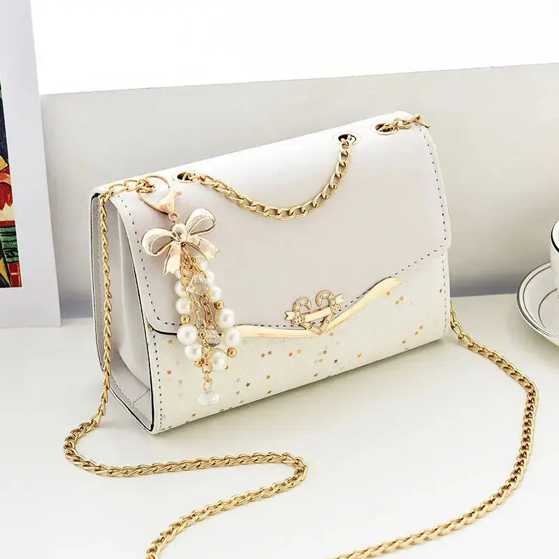 Glam Chic Mini Crossbody Bag – Sparkling Sequin Square Design with Tassel Charm, Stylish PU Shoulder Purse for Women & Girls NNOS