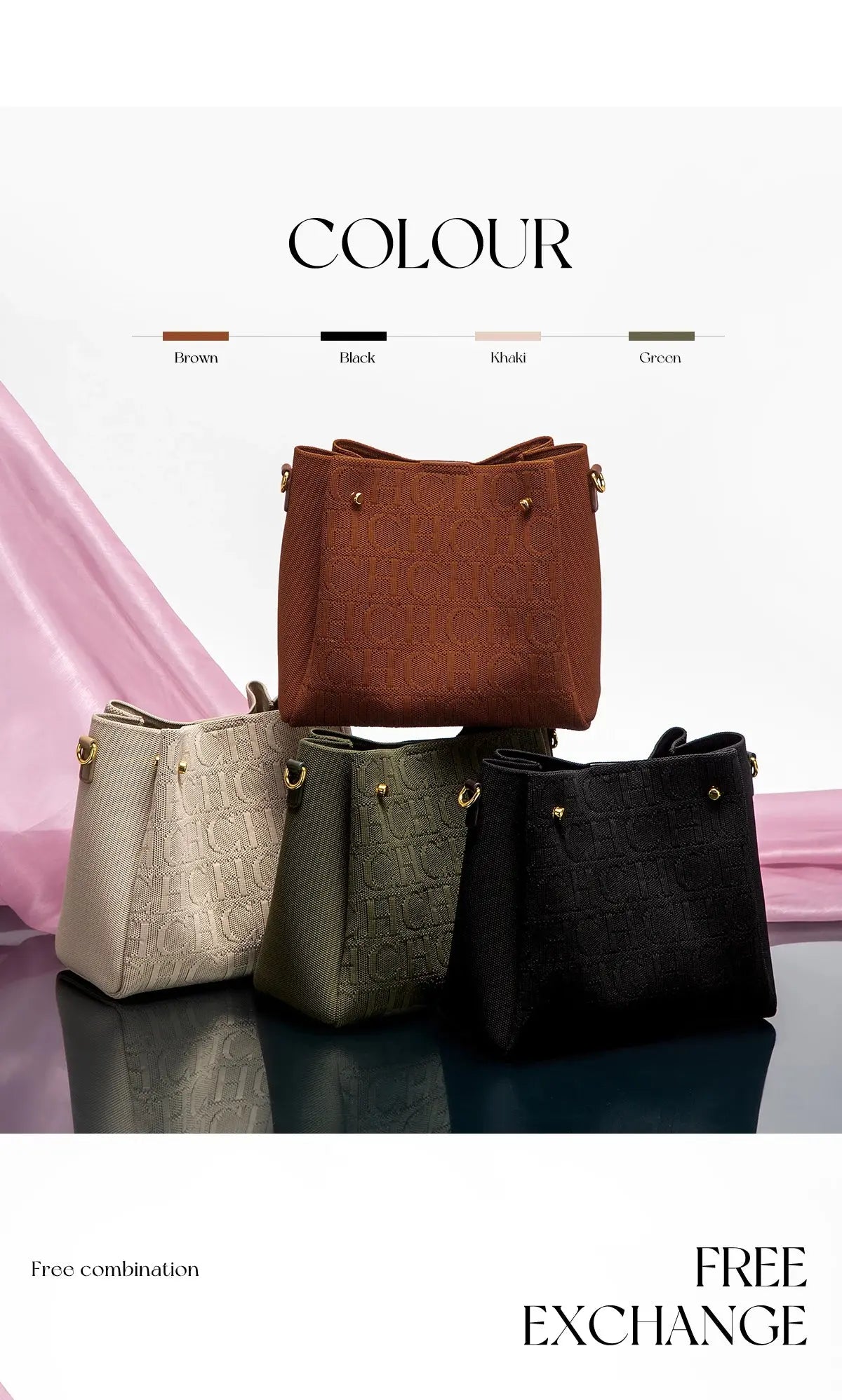 CH Elegant Letter Rope Crossbody Bag – Designer-Inspired, Fashionable & Spacious Shoulder Purse for Stylish Women NNOS