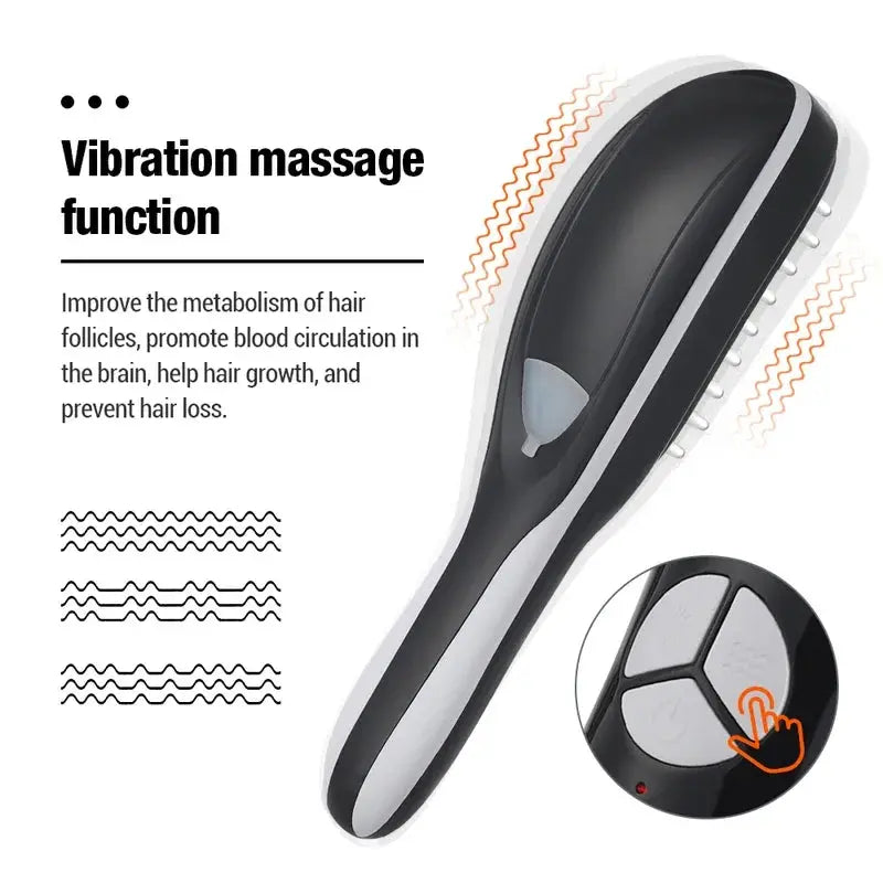 Electric Spray Massage Comb for Hair Growth Vibration Head Brush LED Anti-Hair Loss Scalp Liquid Medicine Atomizing Comb for Short, Eye-Catching Advertising NNOS