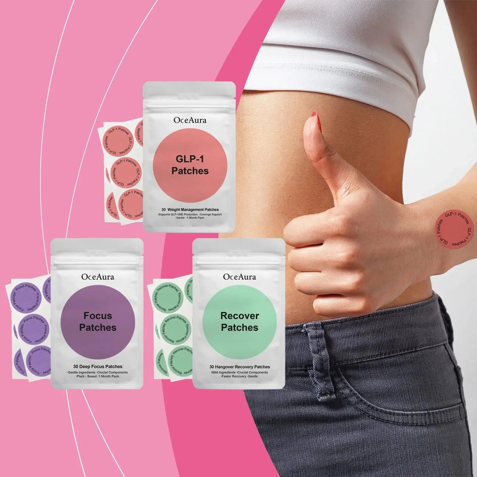 30pieces Weight Loss GLP-1 Patches Body Shaping Belly Fat Burning Improve Stomach Control Weigh Management Slimming Stickers NNOS