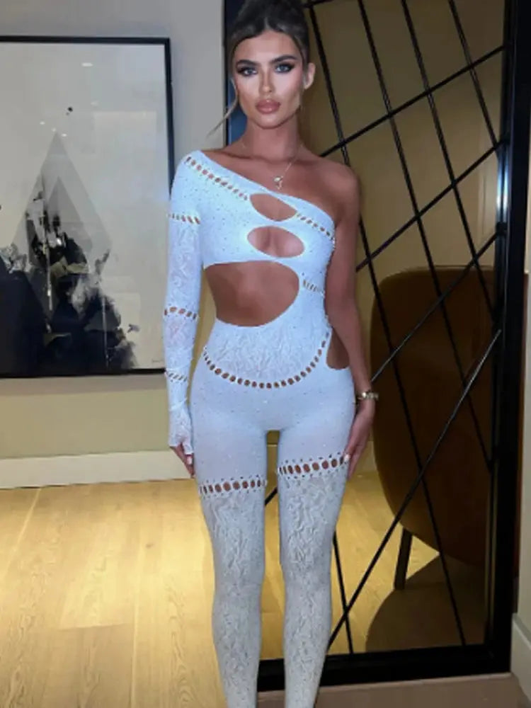 Puss Shine Rhinestone Jumpsuit NNOS