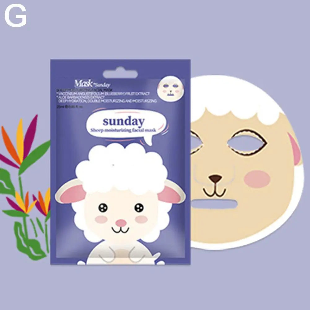 1/7pcs Cartoon Facial Mask Deep Hydrating Sheet Mask Moisturizing Tender Skin Mask Dog Panda Pig Animal Pattern Skin Care NNOS