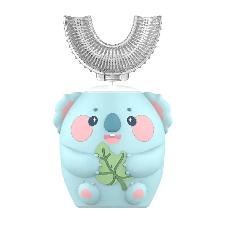 Children's Sonic Electric Toothbrush USB Rechargeable for Kids U-shaped 360Degrees Automatic Silicone Toothbrush Blue Light IPX7 NNOS