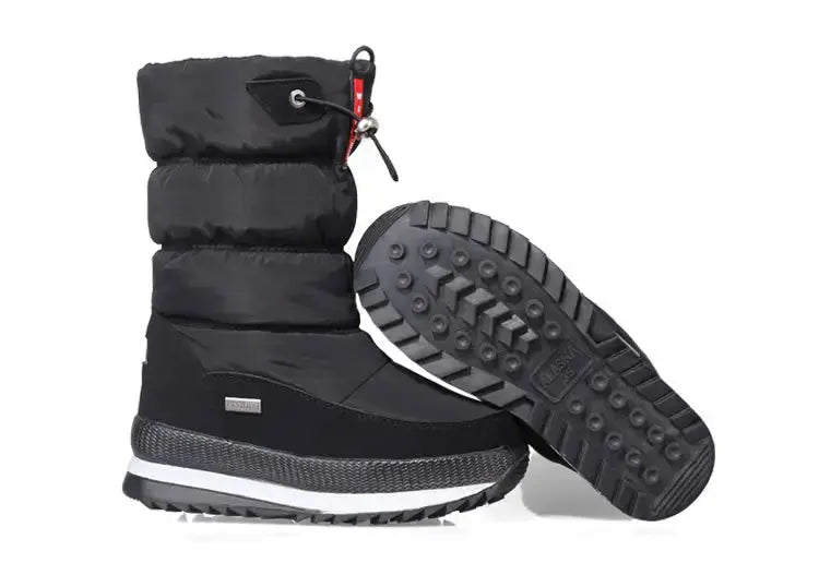 Winter thick women's snow boots Warm Plush Mid-calf Boots Non slip Waterproof  Platform Snow Boot Casual Female White shoes NNOS