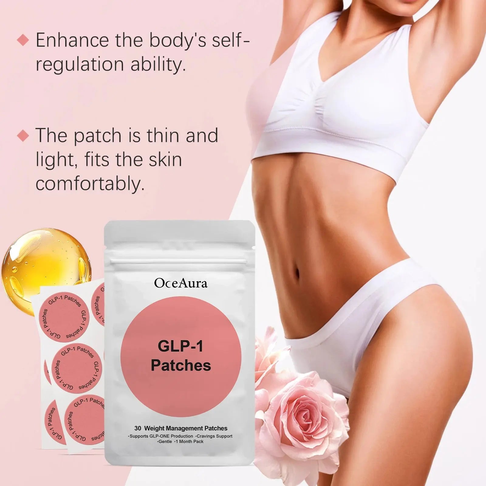 30pieces Weight Loss GLP-1 Patches Body Shaping Belly Fat Burning Improve Stomach Control Weigh Management Slimming Stickers NNOS