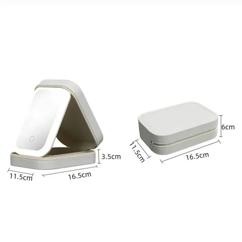 Smart LED Cosmetic Case with Mirror Travel Makeup Bag Small Cute Female Beautician Skincare Product Makeup Case for Women NNOS