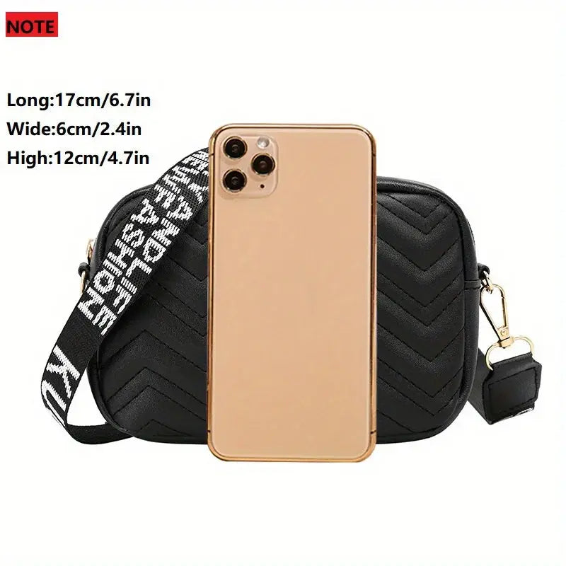 Geometric Pattern Crossbody Shoulder Bag Casual Zippered Camera Lipstick Bag Square Size Eye Catching NNOS