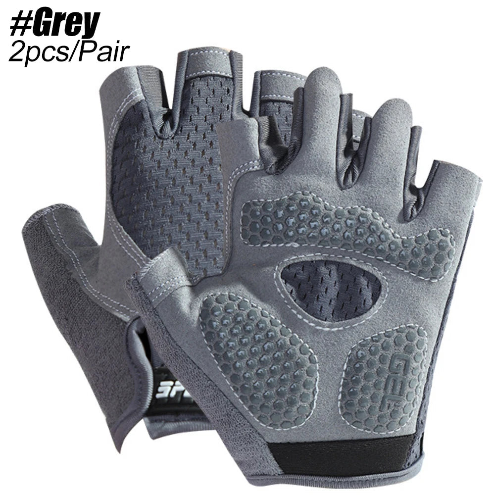 1Pair Non-slip Kids Gloves Half Finger Thickened Palm Protective Faux Leather Tear Resistant - Cycling Climbing Kid Sport Gloves NNOS
