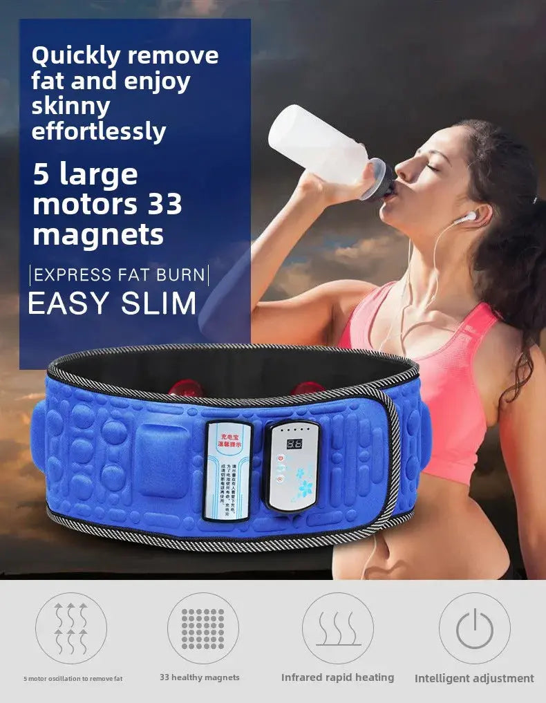 Intelligent Vibration Massage Belt Waist Massager Hot Compress Moxibustion Lazy Body Fat Remover NNOS