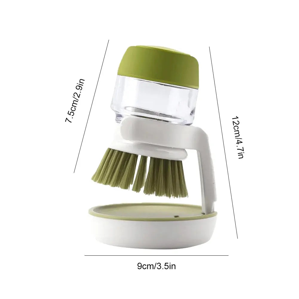 Multifunctional Kitchen Scrub Brush with Soap Dispenser Eco-Friendly Press Cleaning Brush for Durable Home Cleaning NNOS