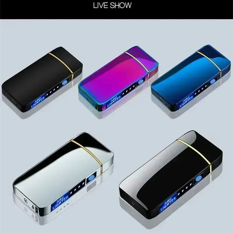 Rechargeable USB Electric Lighter – Windproof Dual Arc Flameless LED NNOS