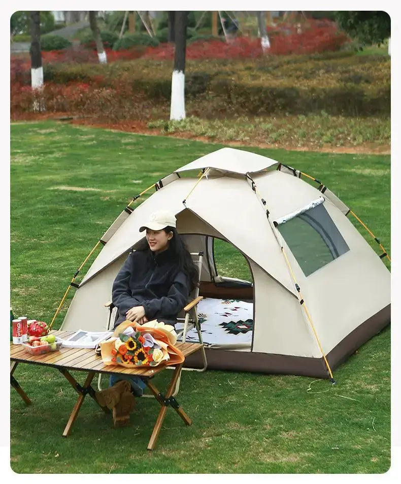 Pop up camping tent with waterproof tarp inflatable gazebo mesh sunshade awning shelter outdoor pole beach canopy  one-touch NNOS