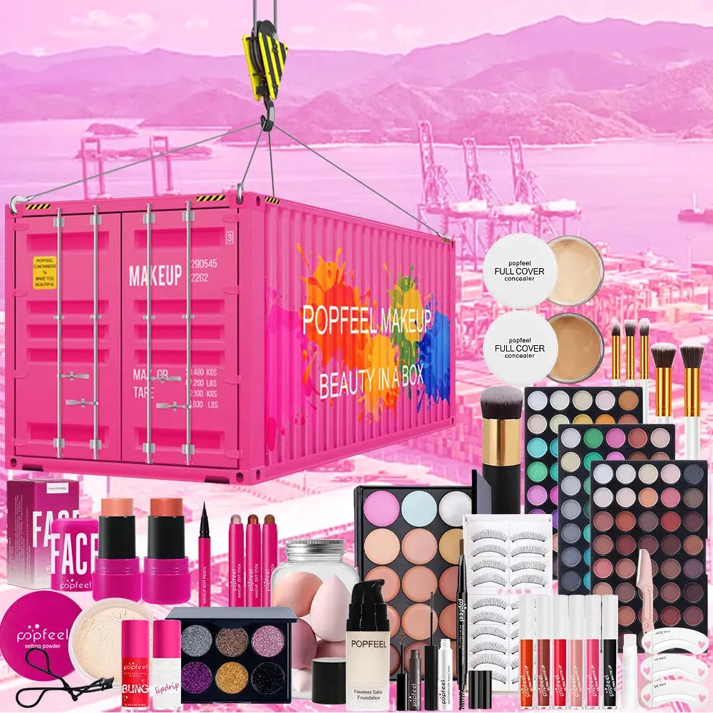 POPFEEL Holiday makeup set container gift box-Perfect for Birthday Parties and Holidays | Ideal Makeup Kit for Girls and Women。 NNOS