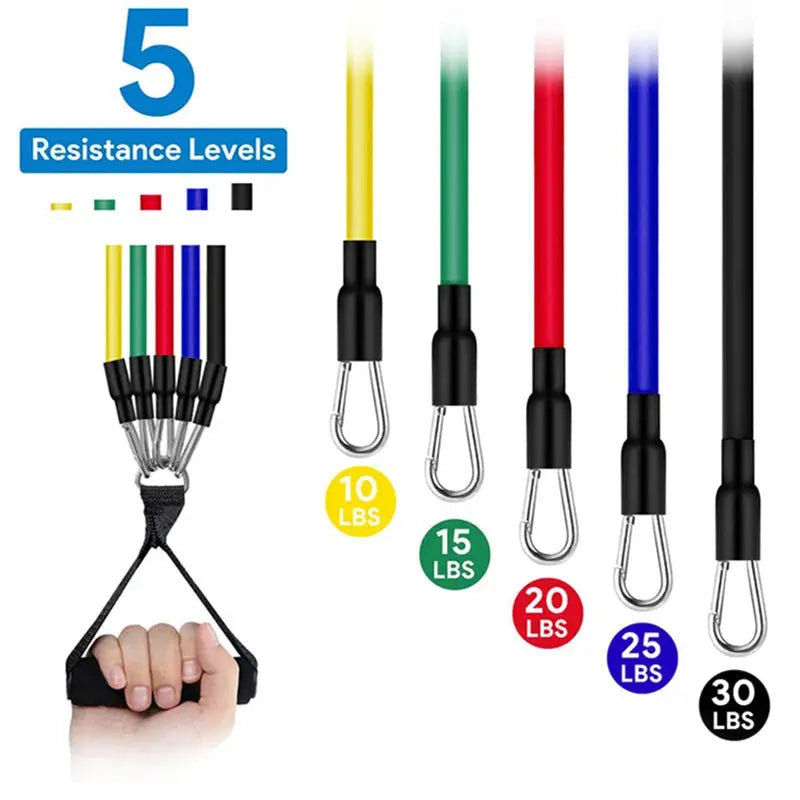 11pcs/Set Pull Rope, Resistance Bands, Portable Fitness Equipment, Ankle Strap, Chest Expander, Elastic Exercise Band NNOS