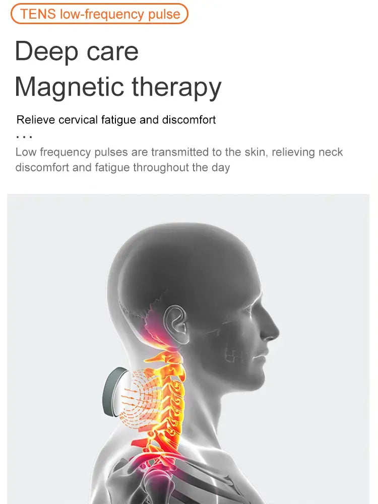 Neck Massage Machine with 4 Heads Breathing Light Vibration Hot Compress Cervical Spine Protection for Relaxation NNOS