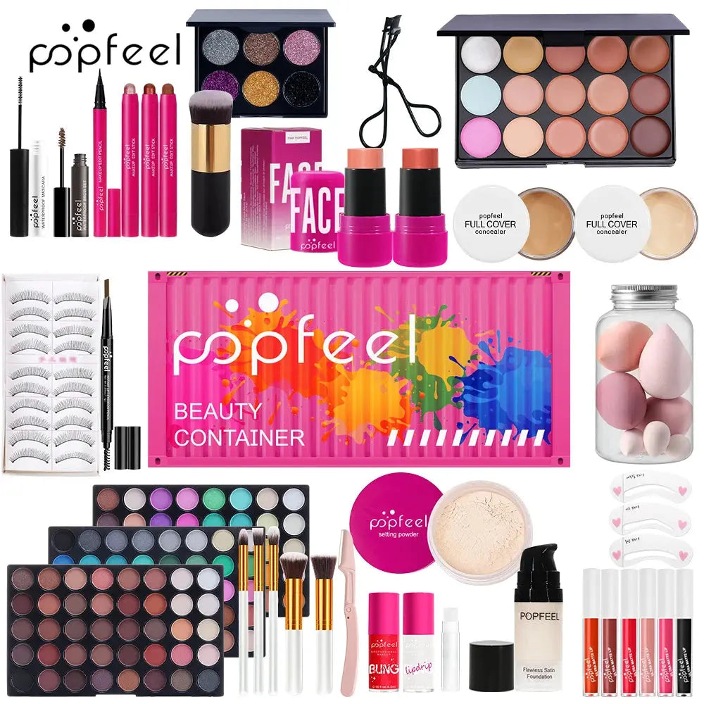 POPFEEL Holiday makeup set container gift box-Perfect for Birthday Parties and Holidays | Ideal Makeup Kit for Girls and Women。 NNOS