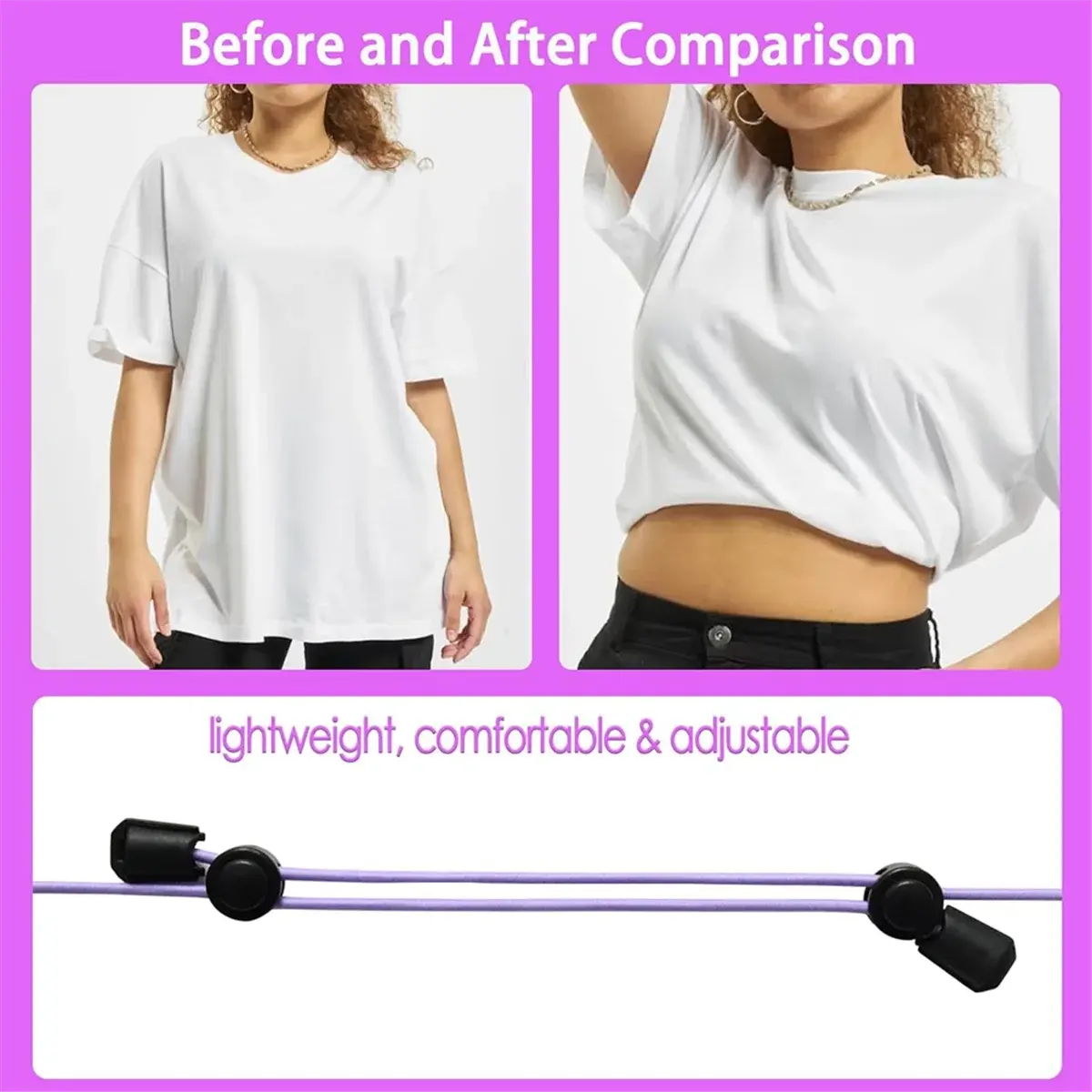 ABGR-4Pcs Adjustable Crop Band For Tucking Sweater And Shirt, The Elastic Tucking Band To Change The Style Of Your Tops, Durable NNOS