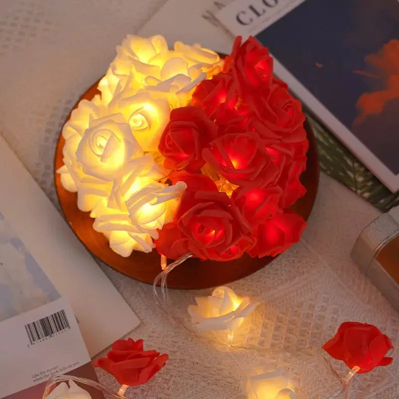2M Rose Flower LED Fairy Lights – Romantic Garland for Wedding & Party NNOS