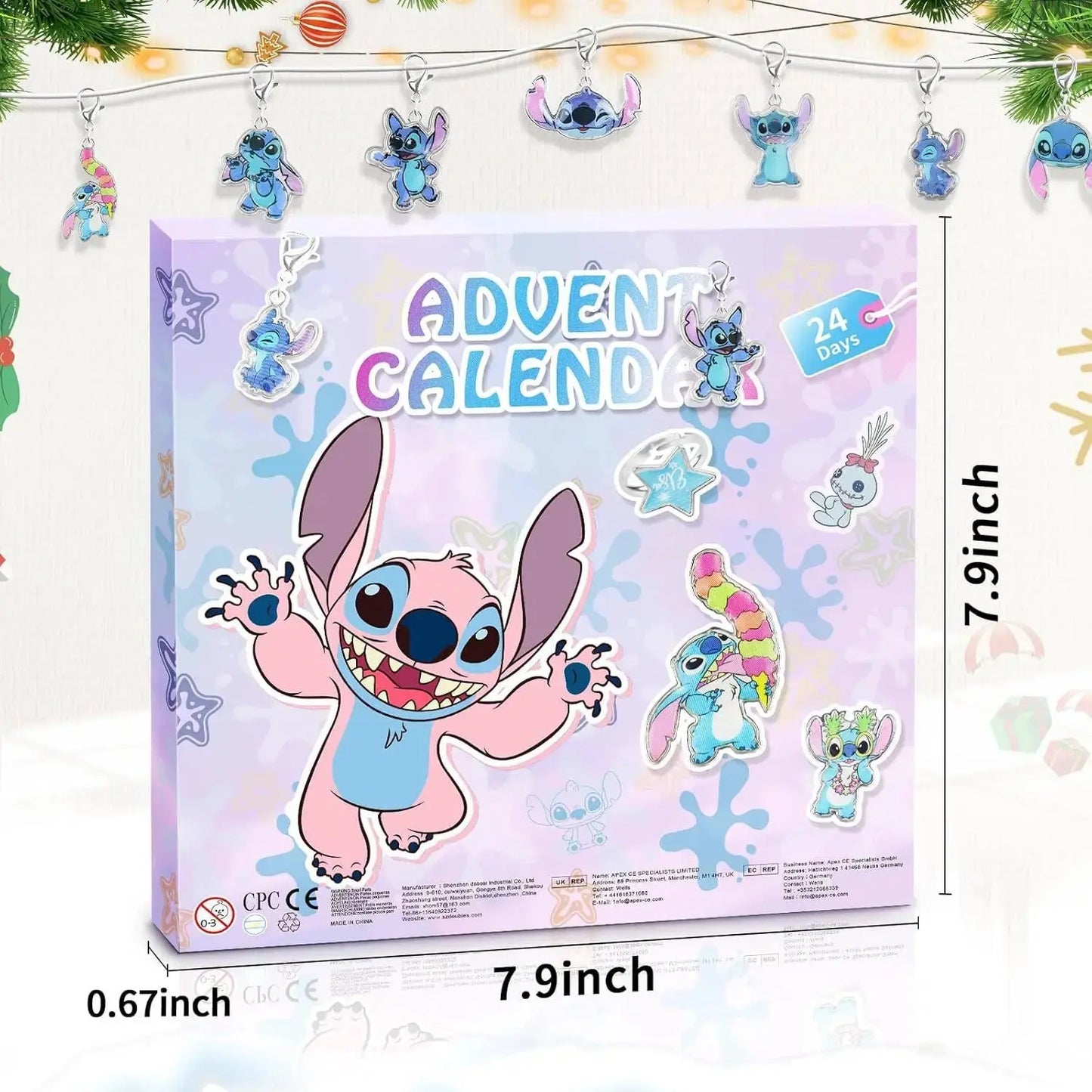 Stitch Christmas Advent Calendar Random Box 24 Days Xmas Countdown Diy Jewelry Bracelet Necklace Making Kit Gift Children Toys NNOS