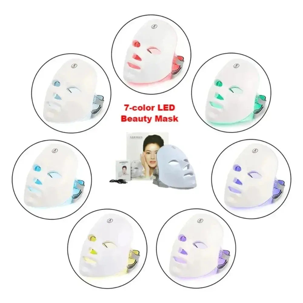 Facial LED Mask 7 Colors LED Photon Beauty Mask Skin Rejuvenation Home Face Lifting Whitening Skin Care Beauty Mask NNOS