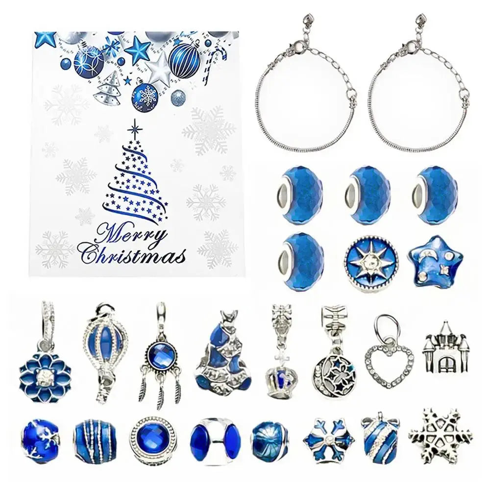 Christmas DIY Bracelet Gift Box Holiday Calendar Earrings Necklace Jewelry Handmade Beaded Set Christmas Countdown Calendar NNOS