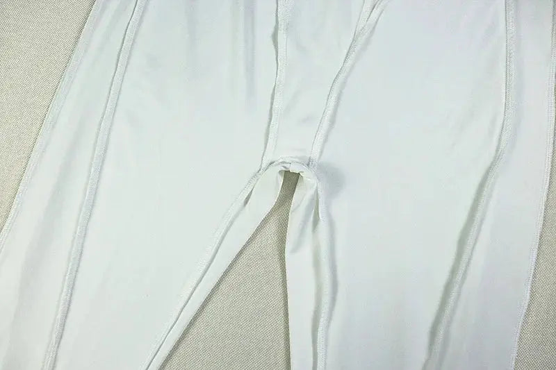 Women's Casual Sporty Zip Low-Neck Backless Jumpsuit Full Sleeve Skinny Peach High Street Style Solid Overalls Middle Age Size NNOS