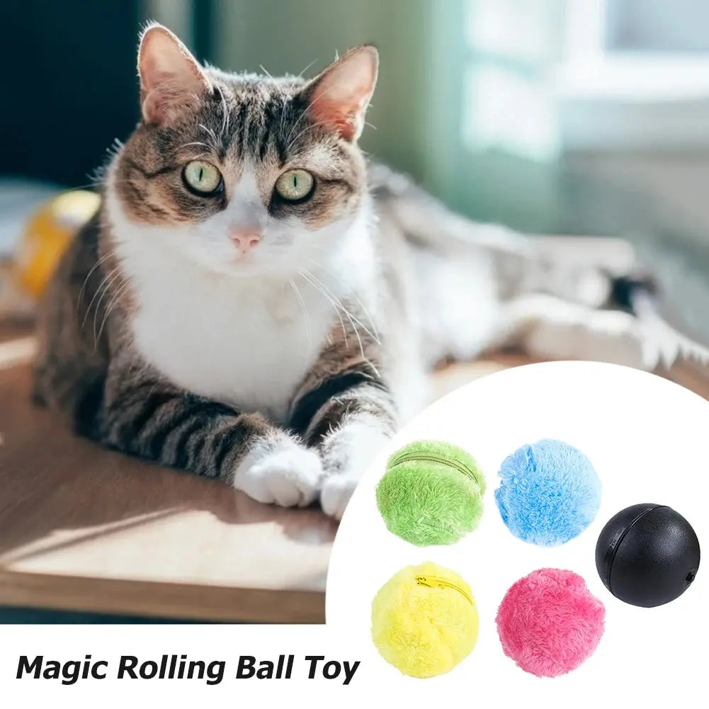 Interactive Magic Rolling Ball Toy for Dogs and Cats Plush Electric Activation Ball for Pet Fun NNOS