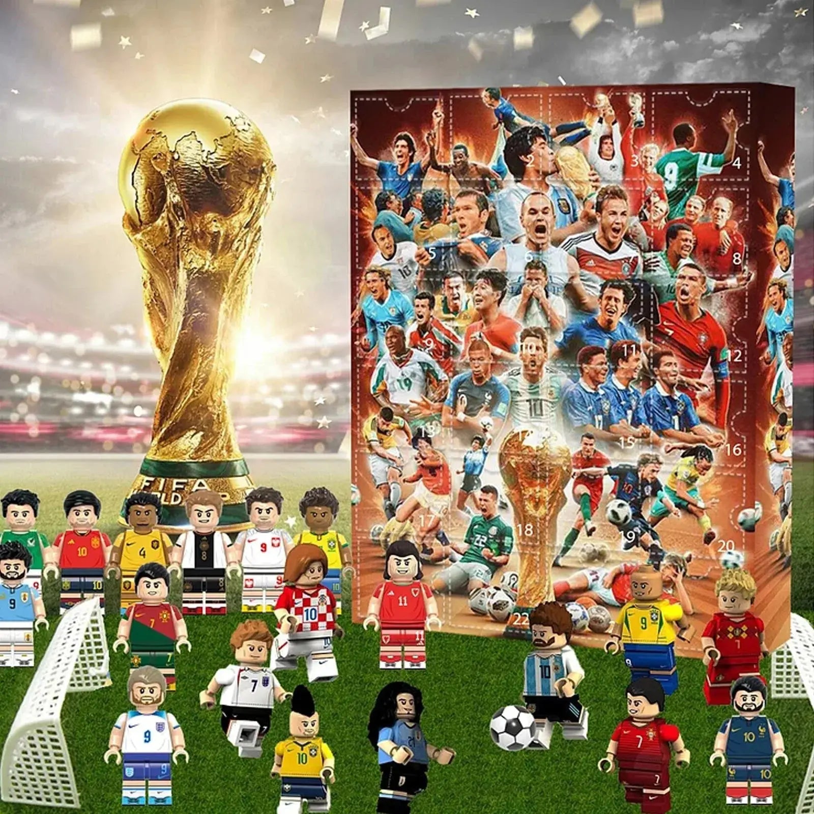 1/2/3PCS Soccer Advent Calendar Soccer Kit 24 Days Building Advent Calendars Soccer Party Favors Sports Christmas Gift Supplies NNOS