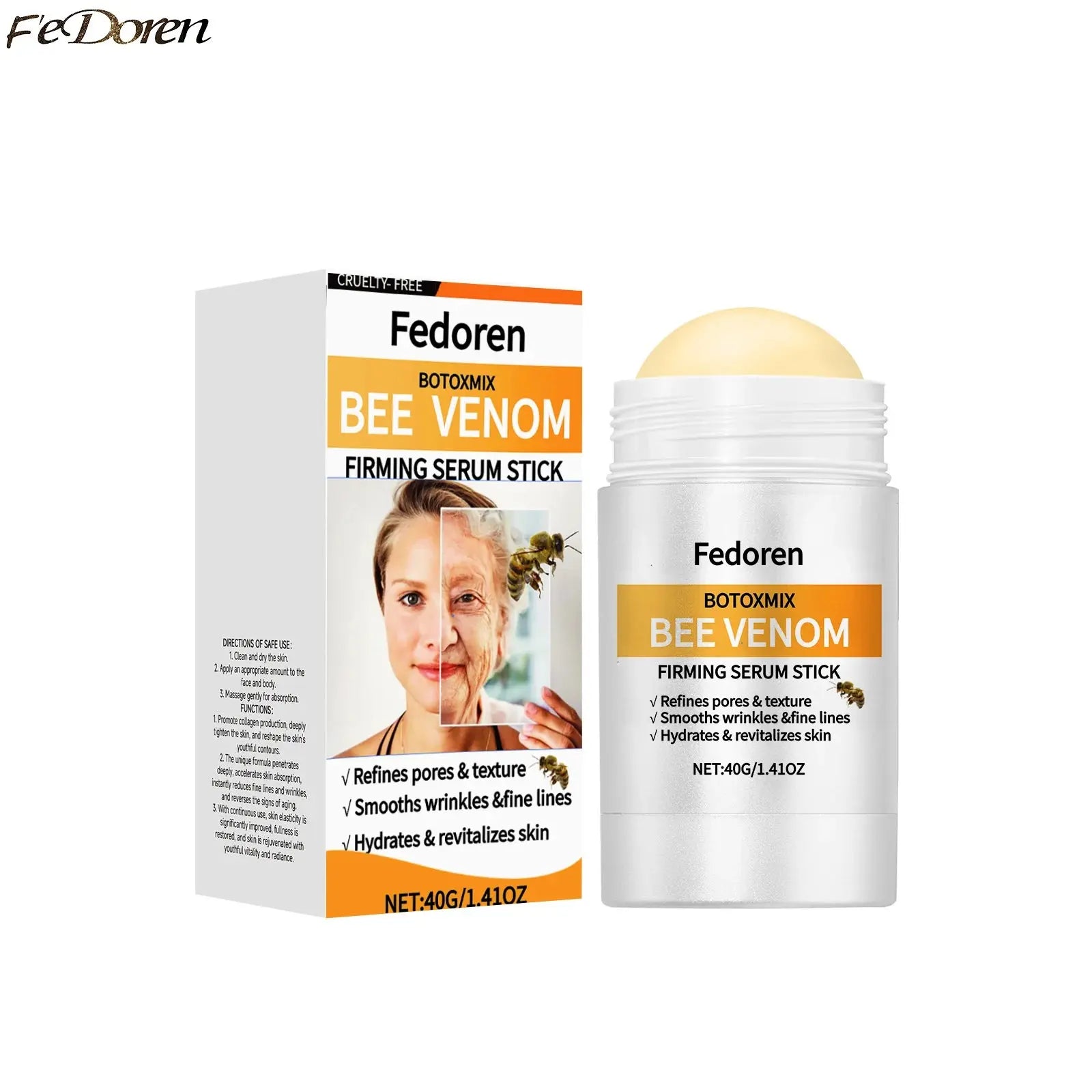 40g Bee Venom Firming Cream Stick Anti-Aging Face Serum Lifting Tightening Serum Skin Firming Cream Reduces Wrinkles Fine Lines NNOS