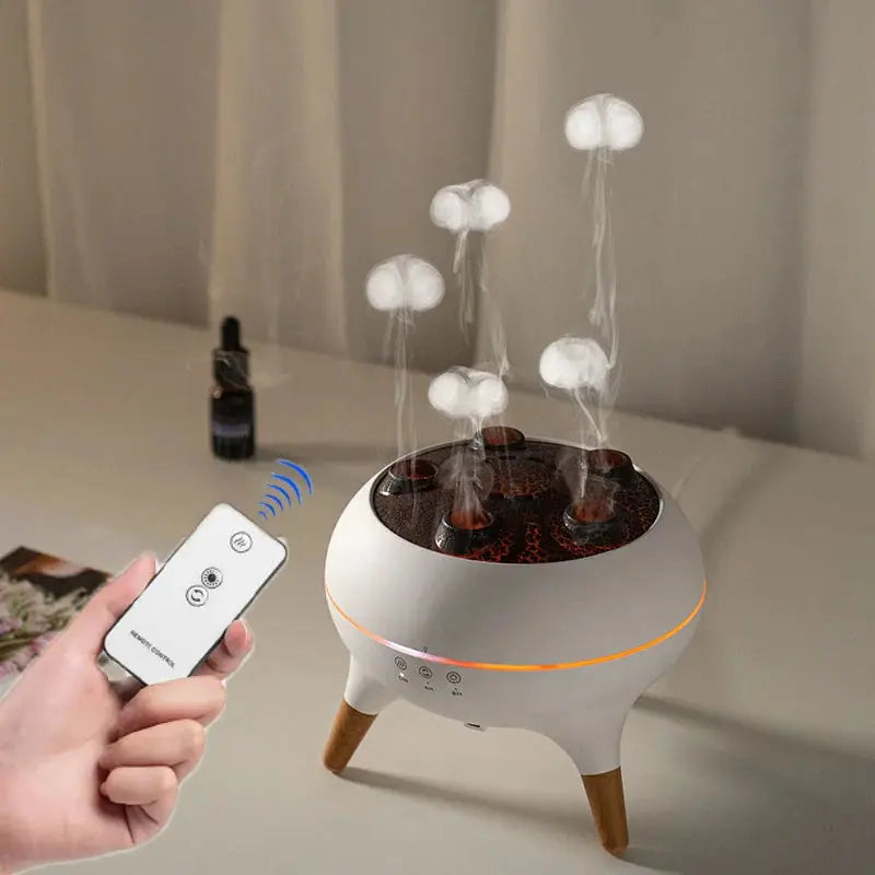 Jellyfish Air Humidifier – 250ml Oil Diffuser with Remote & 7-Color Night Light NNOS