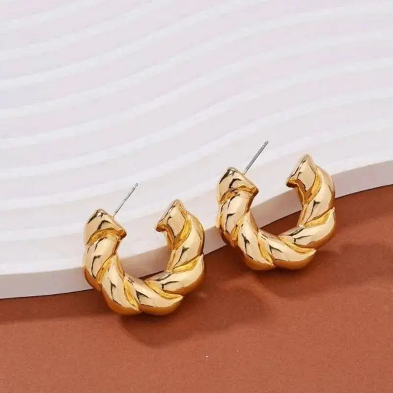 Fashion Needle- Woven Mesh Oval Hoop Earrings for Women NNOS