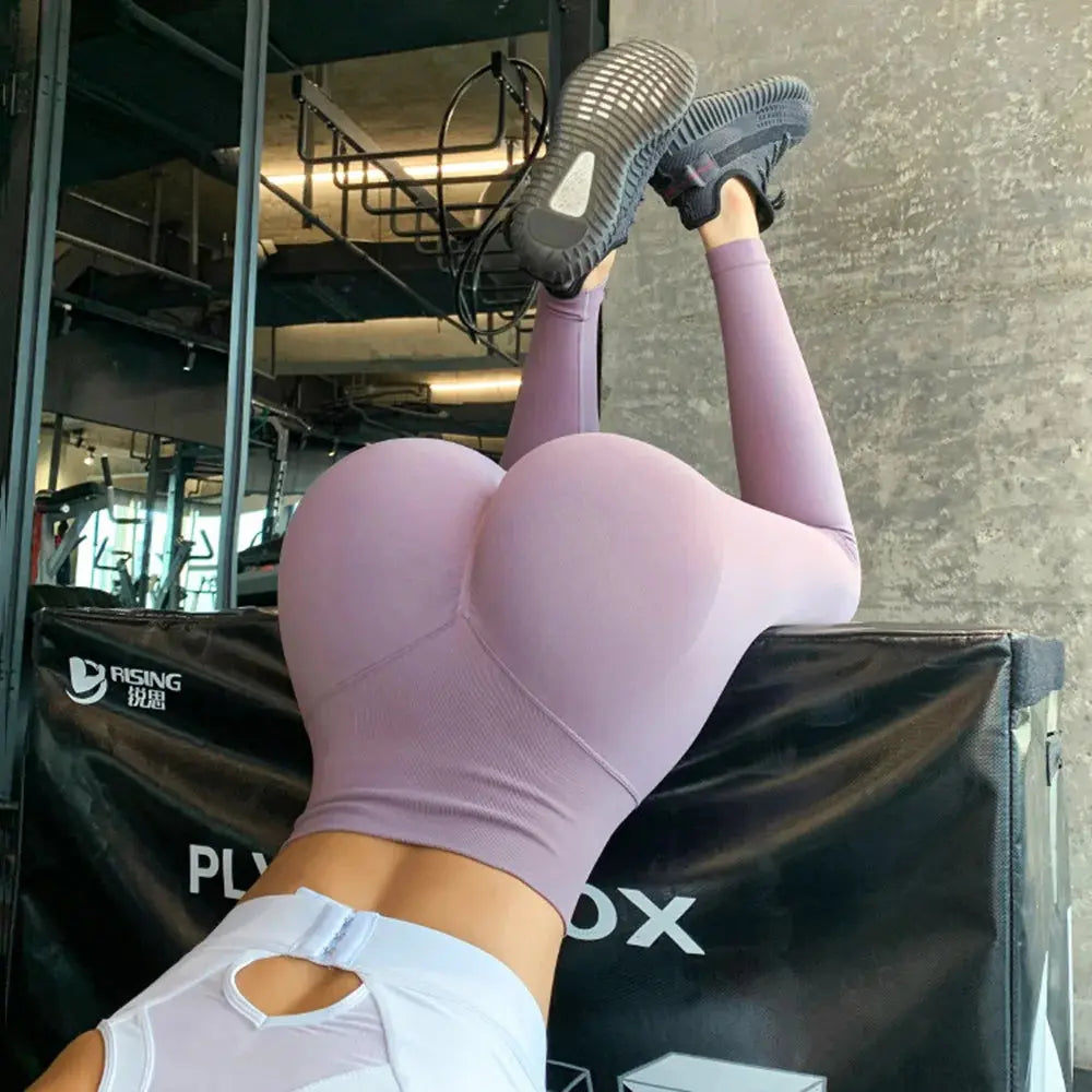High Waist Seamless Push Up Sport Leggings for Women Stretchy Peach Butt Yoga Pants Tummy Control Gym Workout Fitness Tights NNOS