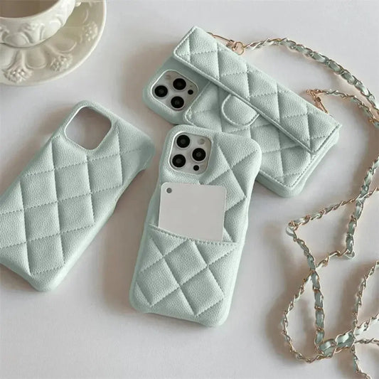Luxury Geometric Leather Crossbody Phone Case NNOS