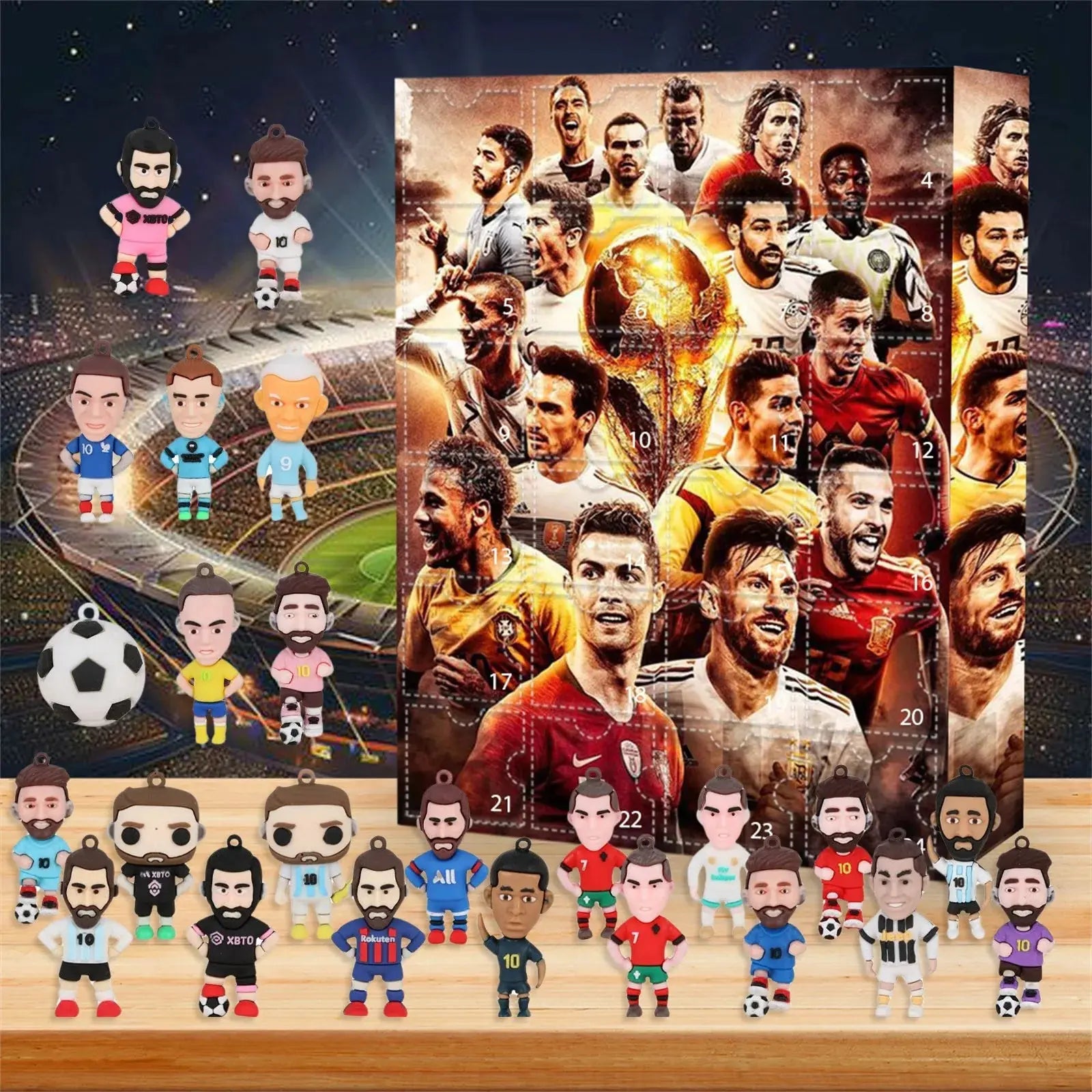 1/2/3PCS Soccer Advent Calendar Soccer Kit 24 Days Building Advent Calendars Soccer Party Favors Sports Christmas Gift Supplies NNOS