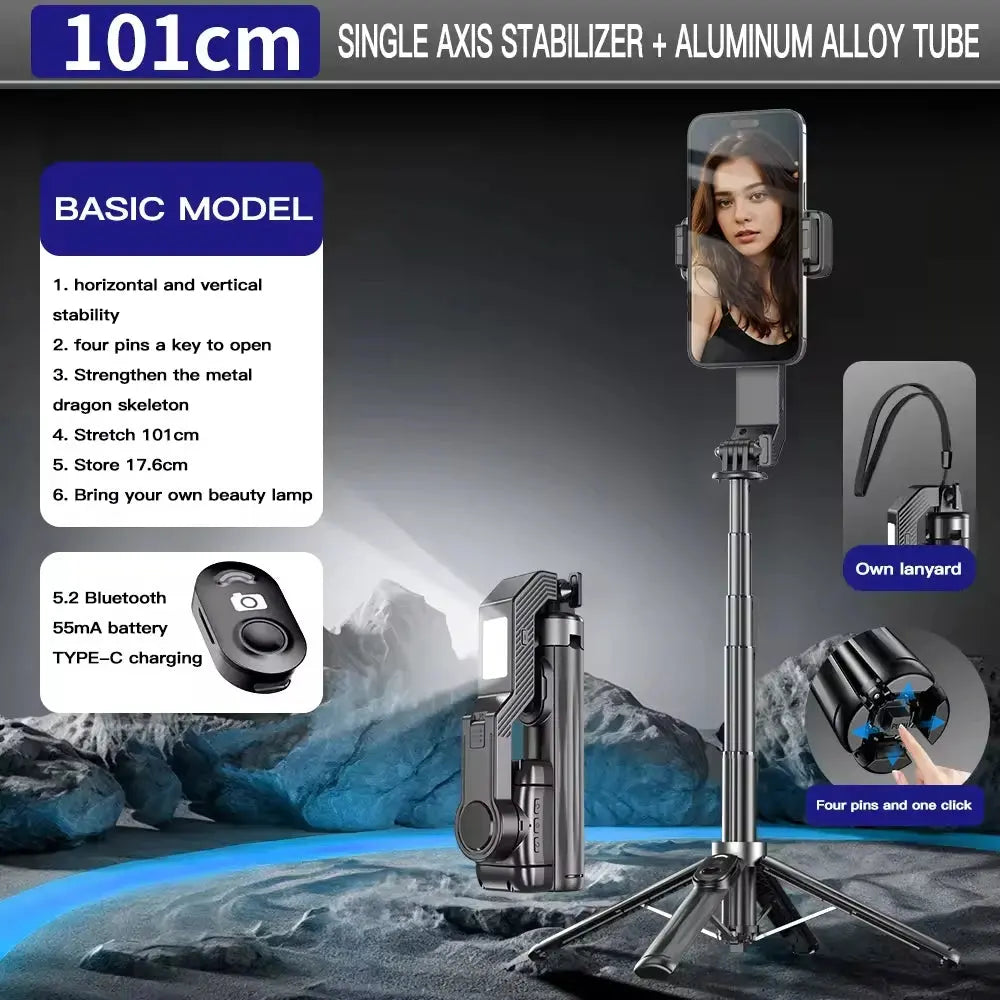 Handheld Gimbal Stabilizer Smartphone Camera Stabilizer Selfie Stick Tripod Stand Wireless Remote for IPhone Android NNOS