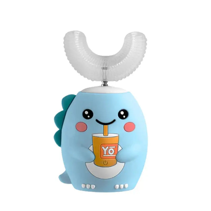 Children's Sonic Electric Toothbrush USB Rechargeable for Kids U-shaped 360Degrees Automatic Silicone Toothbrush Blue Light IPX7 NNOS