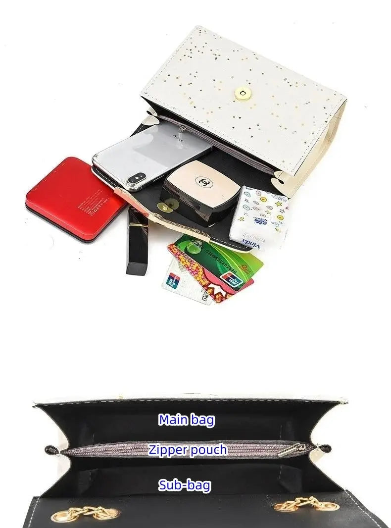 Glam Chic Mini Crossbody Bag – Sparkling Sequin Square Design with Tassel Charm, Stylish PU Shoulder Purse for Women & Girls NNOS