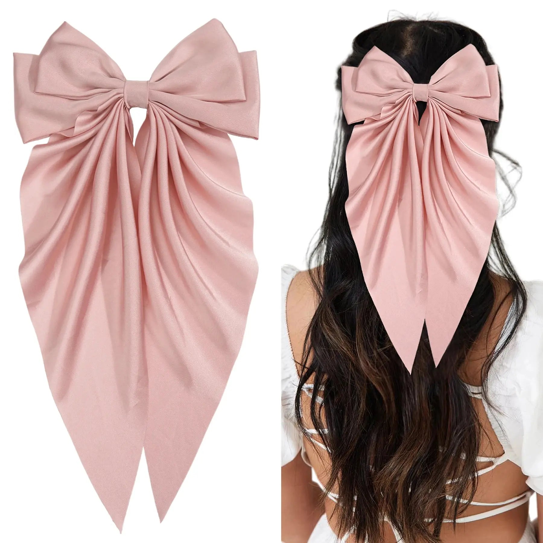 Elevate Your Look with Our Gorgeous Satin Bow Hair Clip - Perfect for Chic Ponytails! 🌟💖 #HairGoals #Fashionista