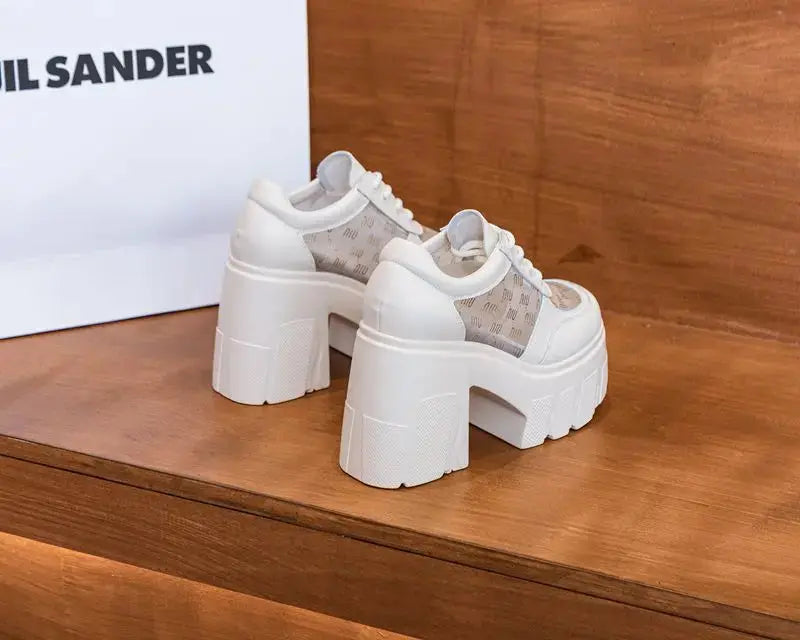 10CM High quality Women's Sandals Genuine Leather 2024 New Summer Heel High Mesh Women Sandals Platform High Heel Sandals Women NNOS