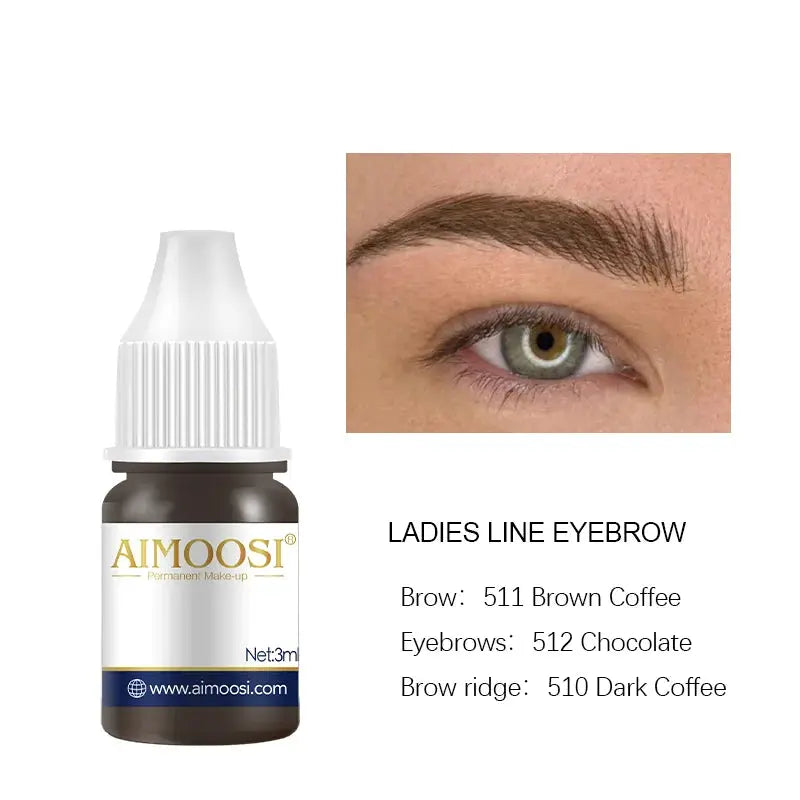 AIMOOSI Henna Eyebrow Tattoo Ink – Professional Microblading Pigment for Eyeliner & Brow Enhancement | 0.1OZ Black Permanent Makeup Ink NNOS