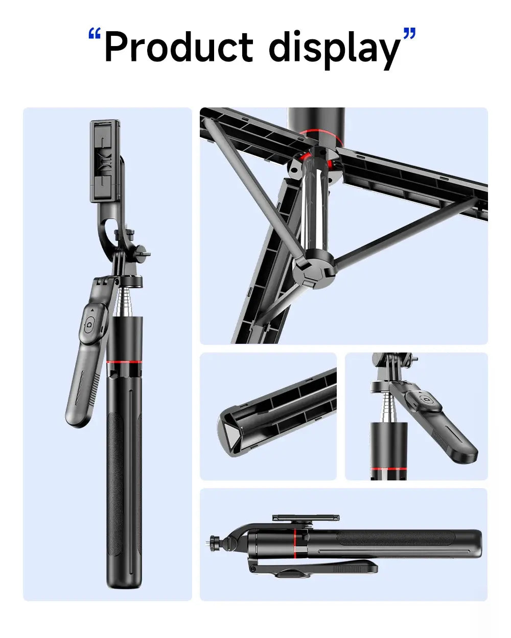 BSLIUFANG 2025 new 1.7M 360° rotation selfie stick tripod foldable stand with Wireless Bluetooth remote control for phone camera NNOS