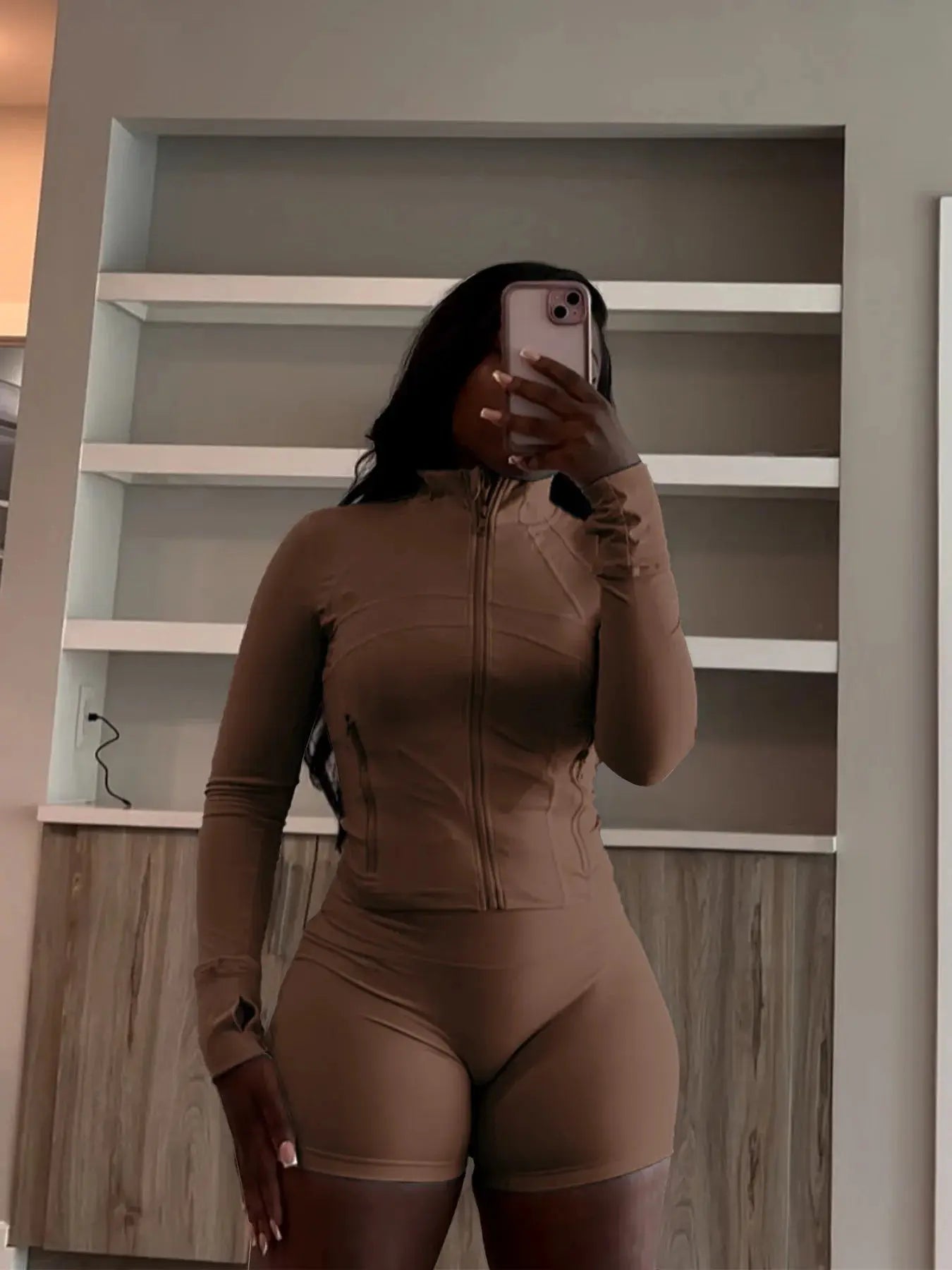 Autumn And Winter New Long Sleeves Zipper Crop top Suits Tracksuits Women's Suits Fashion Pants Female Soild 2 Piece Sets 2024 NNOS